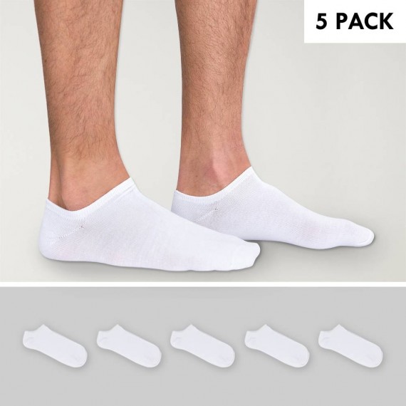 Calcetines tobilleros ComfortBlend para hombre, color blanco, paquete de 30  (talla de zapato 6-12)