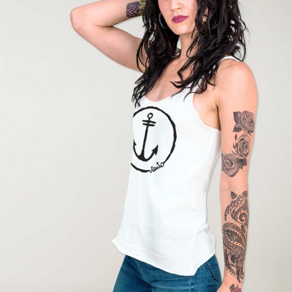 Camiseta de tirantes de Mujer Blanca Anchor Logo