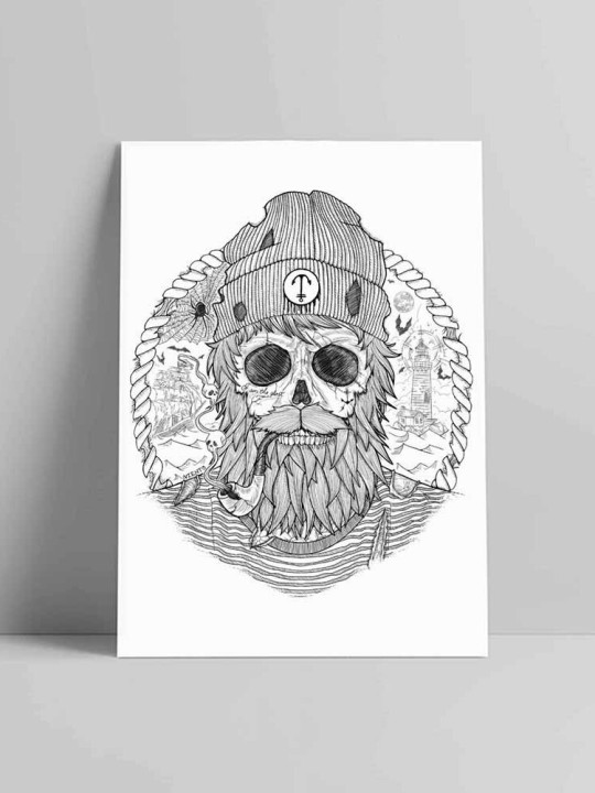 Big Illustration White Sailing Ghost