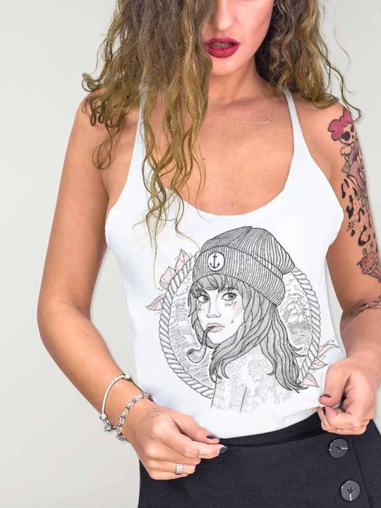 Women Tank Top White Women Captain