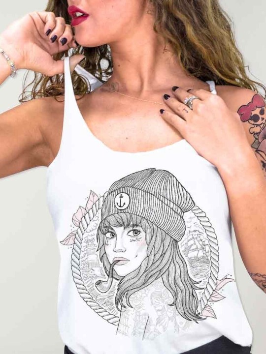 Women Tank Top White Women Captain