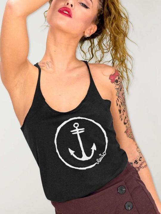 The Anchor logo Tank Top-Frau - Schwarz