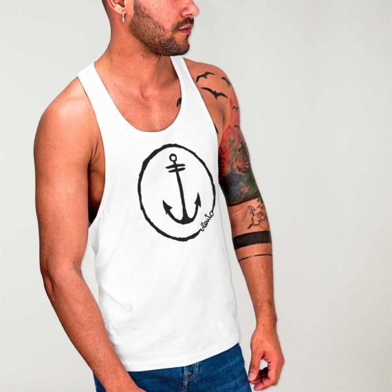 Tank Top Unisex White Anchor Logo