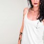 Women Tank Top White Minimal Anchor