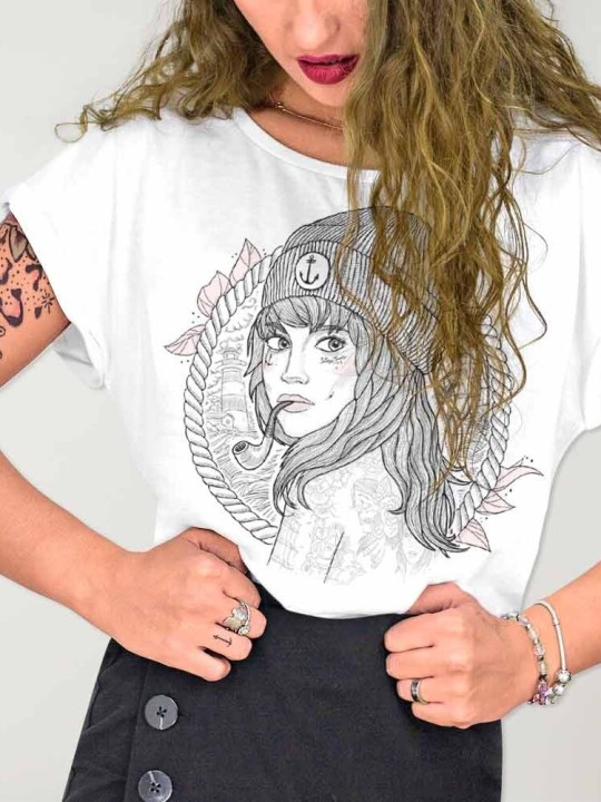 T-shirt Femme Blanc The Women Captain