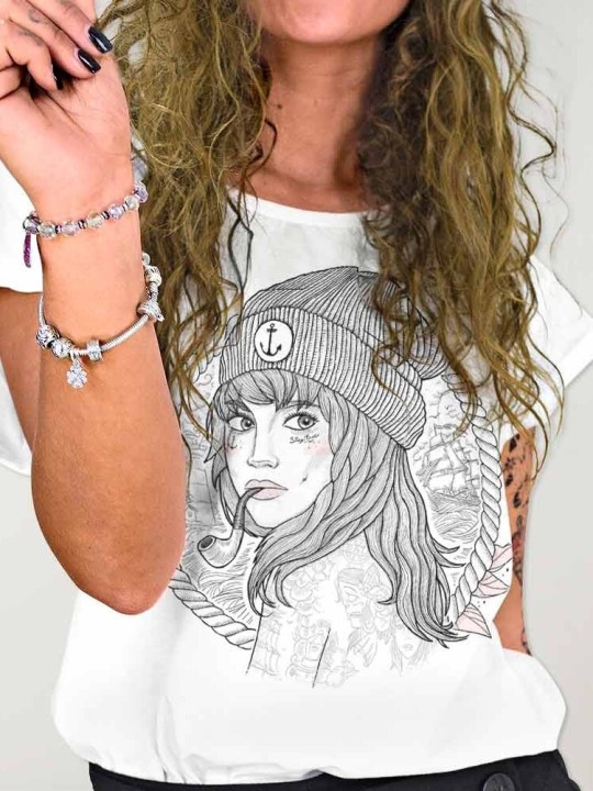 Women T-shirt White The Women Captain