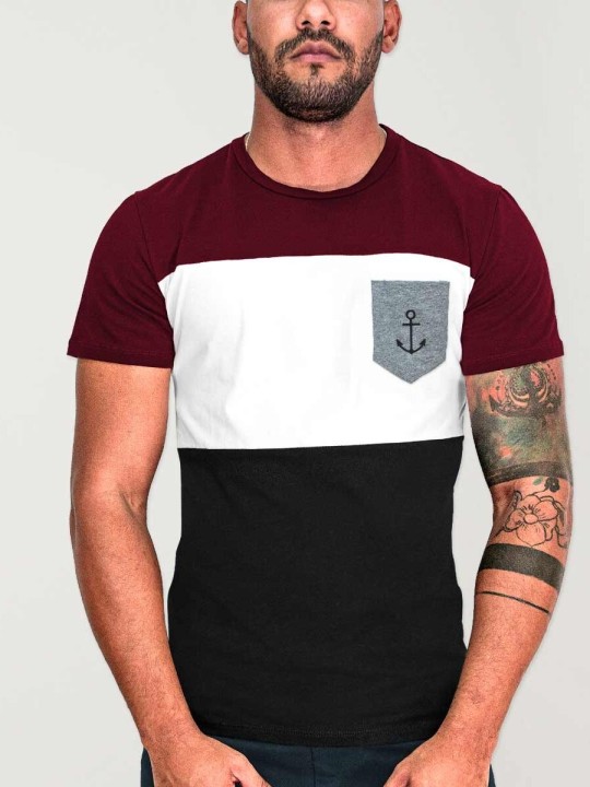 Camiseta de Hombre Negra Patch Special Pocket