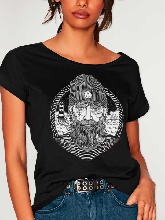 Camiseta de Mujer Negra Dark Captain