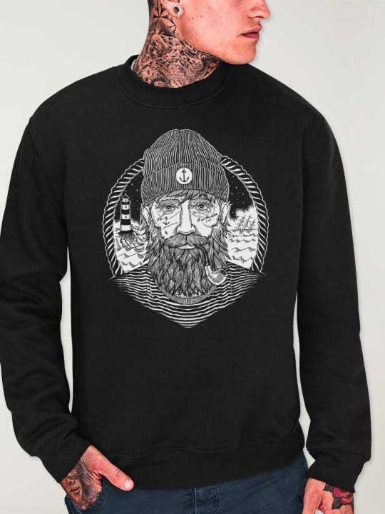 Sweatshirt Men Black Dark Captain