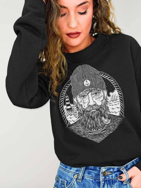 Sweatshirt Women Black Dark Captain