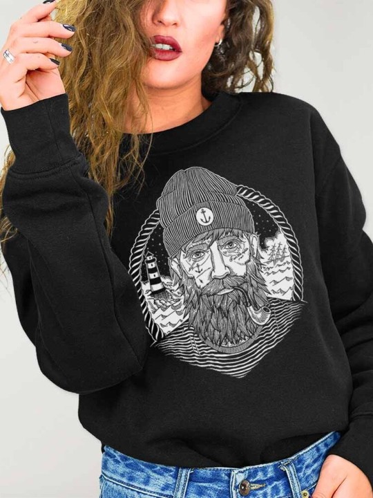 Sweatshirt Women Black Dark Captain