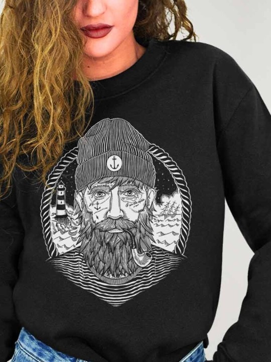 Sweatshirt Women Black Dark Captain