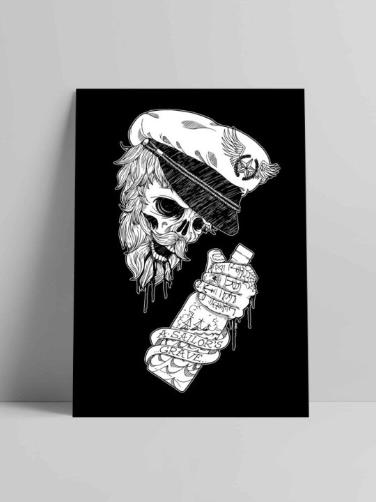 Illustrazione " The Drunk Skull Sailor BK "