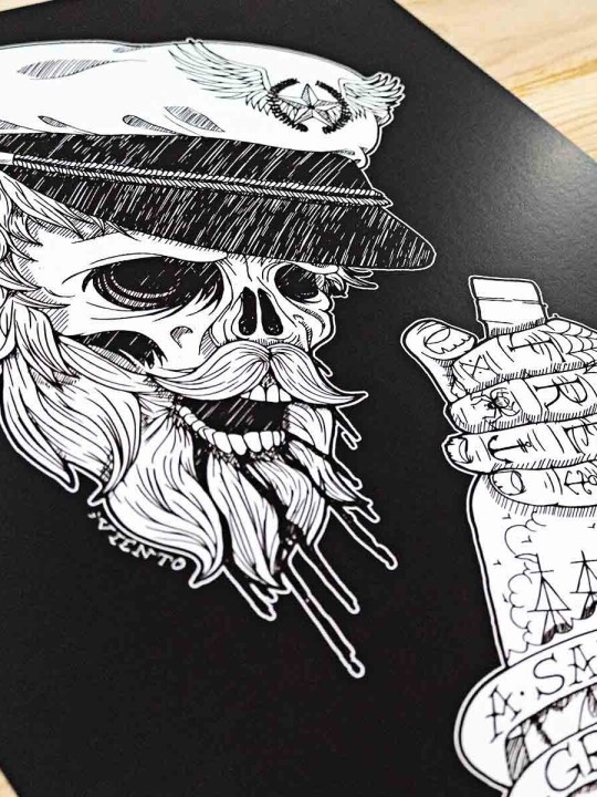 Ilustración " The Drunk Skull Sailor BK "