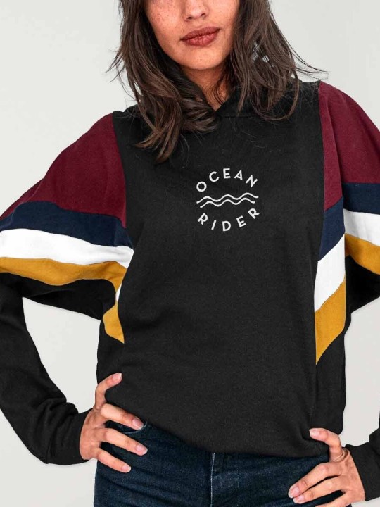 Sudadera de Mujer Negra Patch Best Ocean Rider