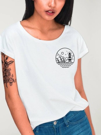 Women T-shirt White Sunset Session