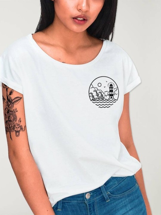 Women T-shirt White Sunset Session