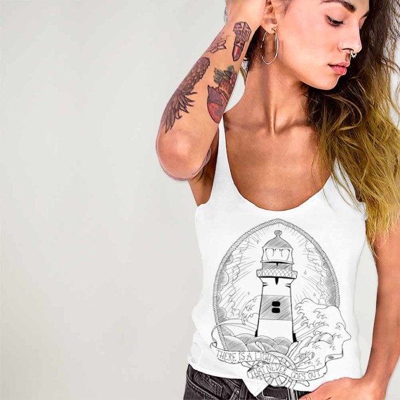 Camiseta de tirantes de Mujer Blanca Lighthouse
