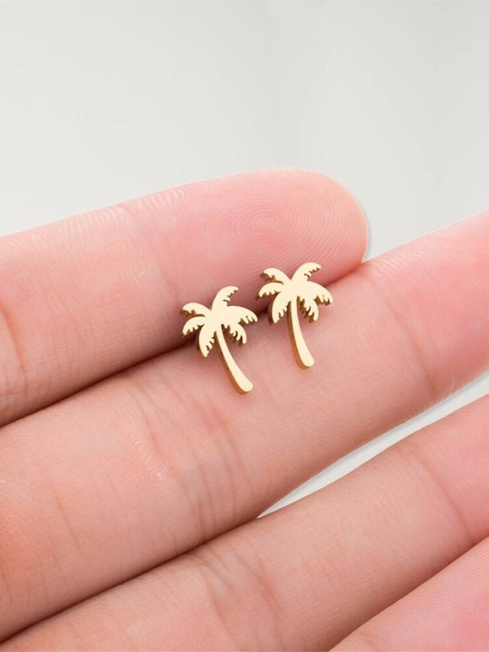 Boucles d'oreilles Dorée Golden Palm