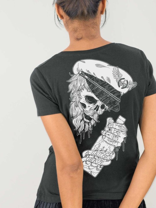 T-shirt Femme Plomb Drunk Skull Remastered