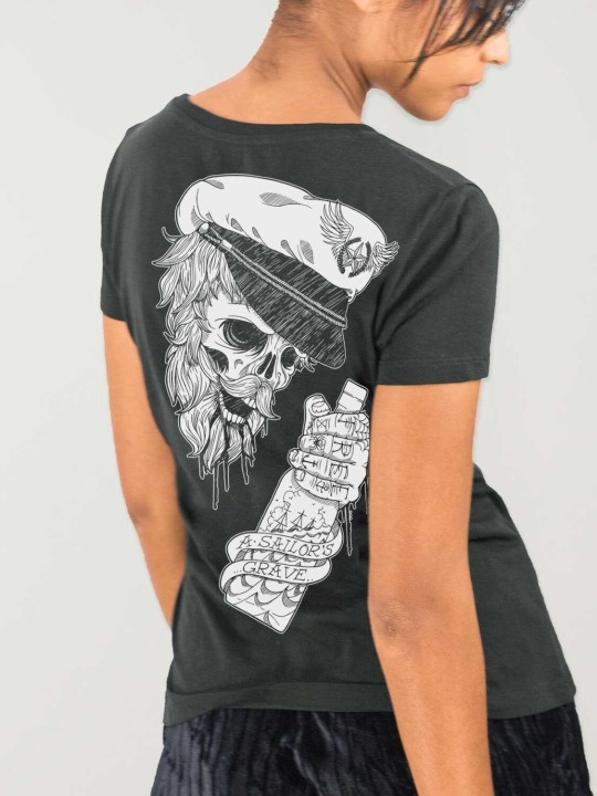 T-shirt Femme Plomb Drunk Skull Remastered