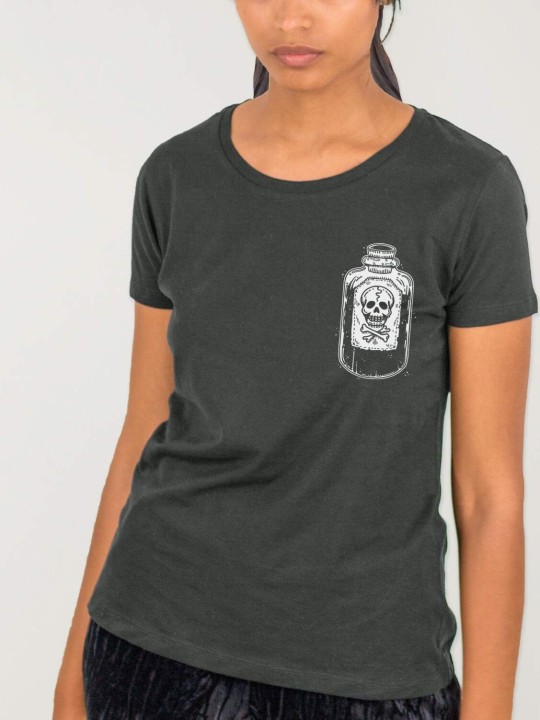 T-shirt Femme Plomb Drunk Skull Remastered