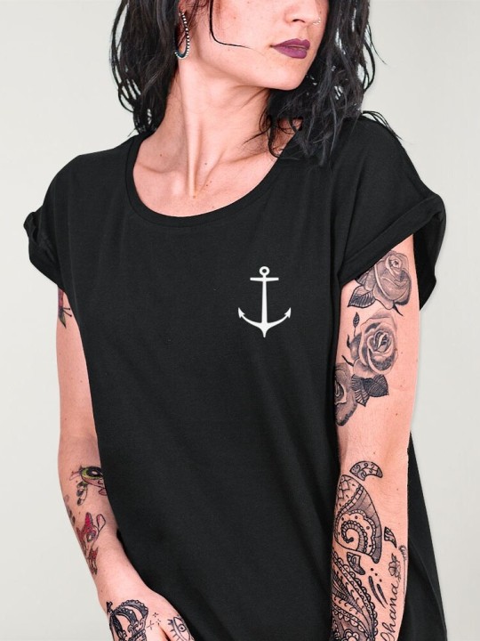 Camiseta de Mujer Negra Real Anchor