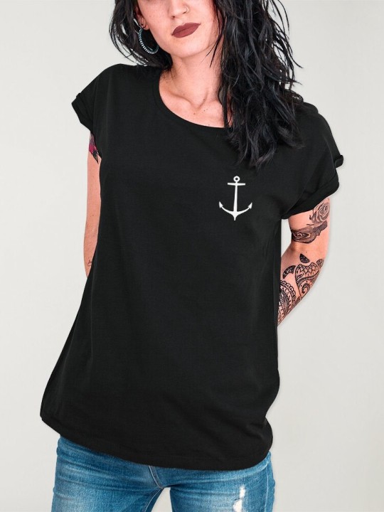 Camiseta de Mujer Negra Real Anchor