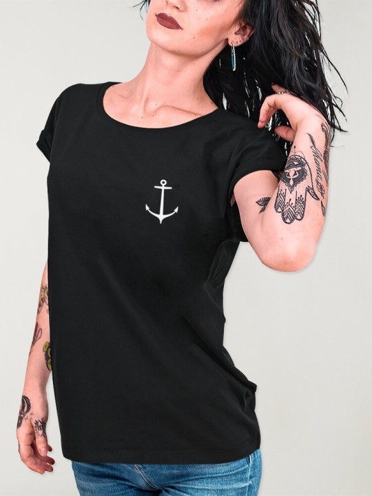 Camiseta de Mujer Negra Real Anchor