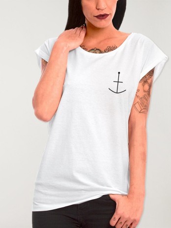 T-shirt Femme Blanc Abstract Anchor