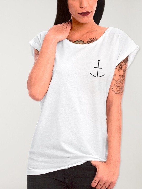 Camiseta de Mujer Blanca Abstract Anchor