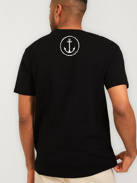 Men T-Shirt Black Line Cross