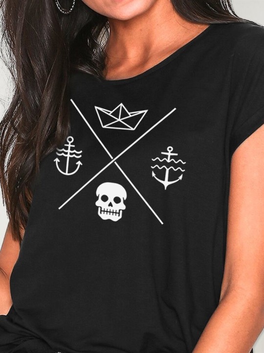 Camiseta de Mujer Negra Line Cross