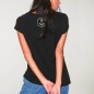 Women T-shirt Black Line Cross