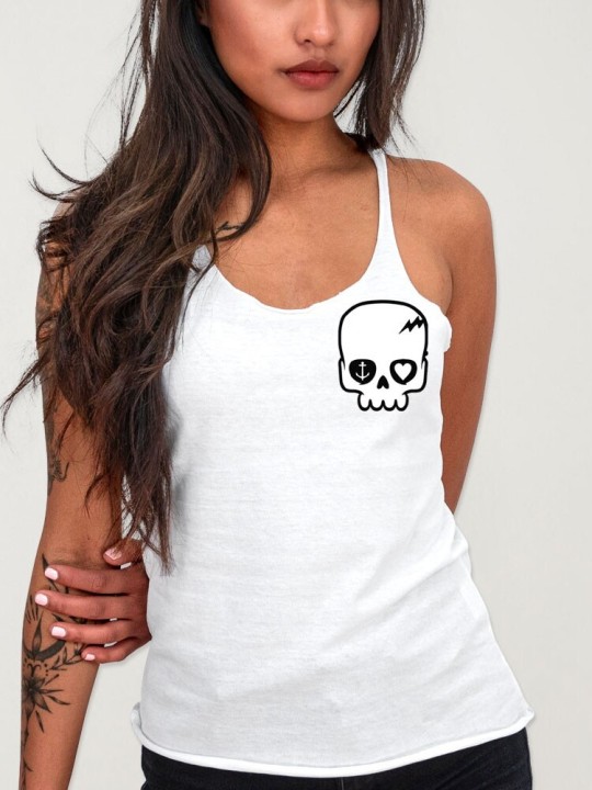 Trägershirts Damen Weiß Calavera