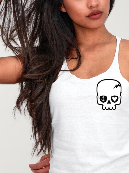 Trägershirts Damen Weiß Calavera