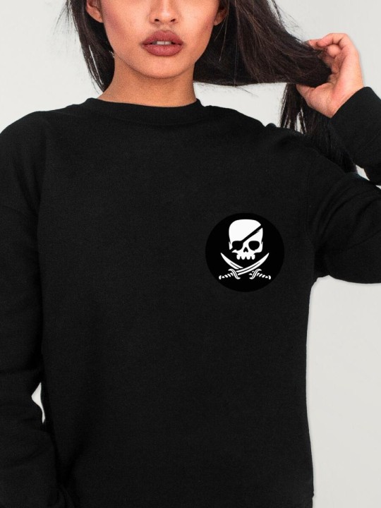 Sweatshirt Damen Schwarz Pirate Life