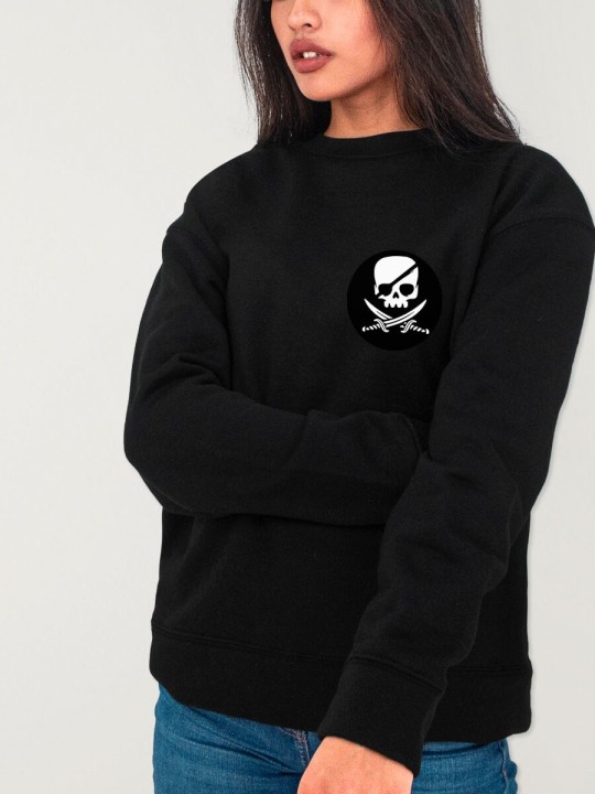 Sweatshirt Damen Schwarz Pirate Life