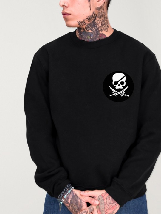 Men Sweatshirt Black Pirate Life