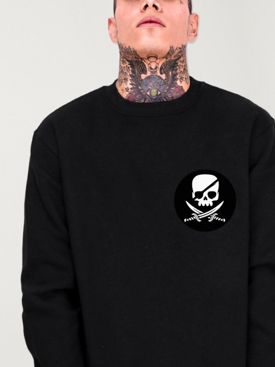 Men Sweatshirt Black Pirate Life