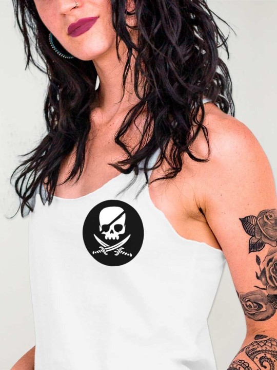 Women Tank Top White Pirate Life Cercle