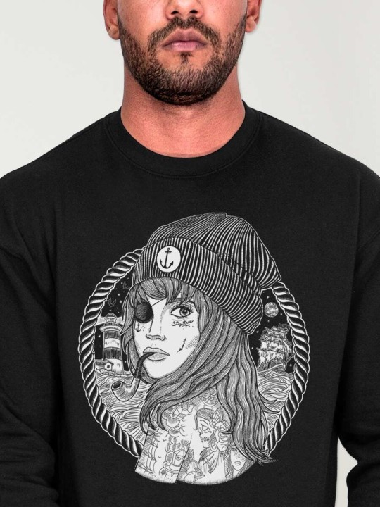 Sweatshirt de Hombre Negra Beauty Captain