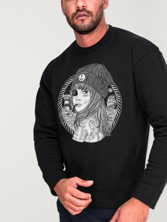 Sweatshirt de Hombre Negra Beauty Captain