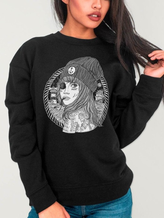 Sweatshirt de Mujer Negra Beauty Captain