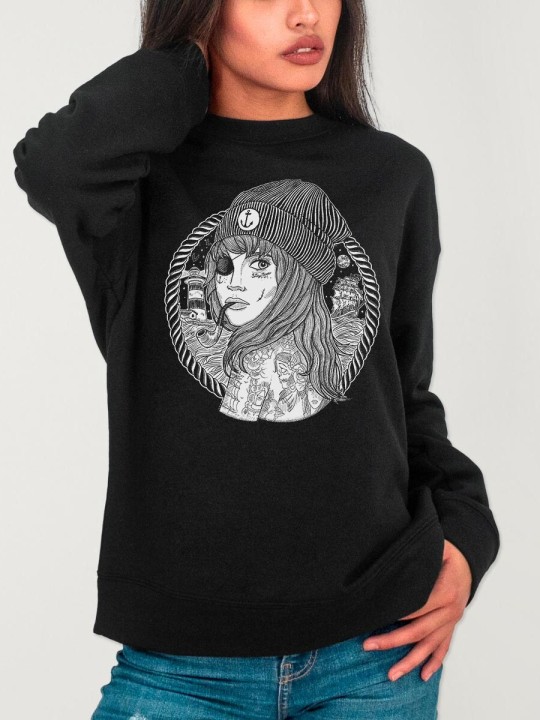 Sweatshirt de Mujer Negra Beauty Captain