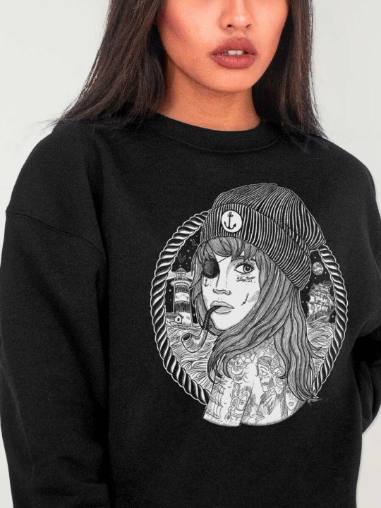 Sweatshirt de Mujer Negra Beauty Captain