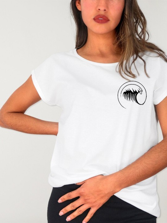 Camiseta de Mujer Blanca Wave Logo