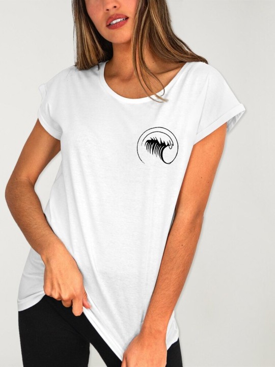 Camiseta de Mujer Blanca Wave Logo