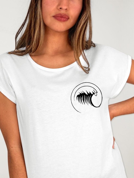 Camiseta de Mujer Blanca Wave Logo