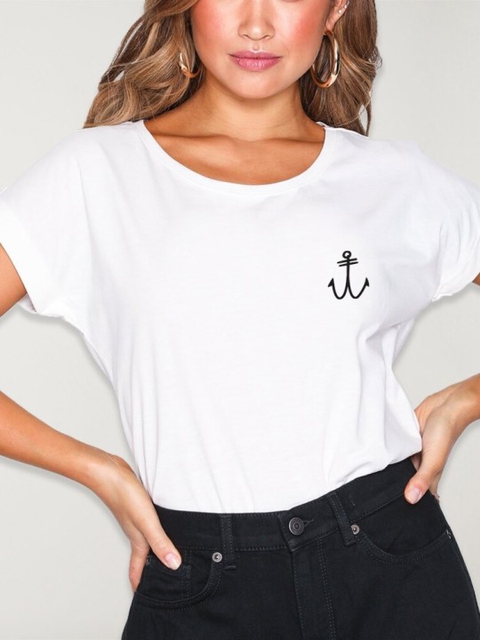 Women T-shirt White Fish